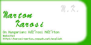 marton karosi business card